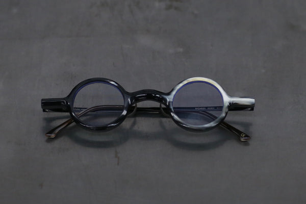 Rigards RG0823 natural horn glasses highly handcrafted RG-RG0823-HBTMP black and white transparent lenses